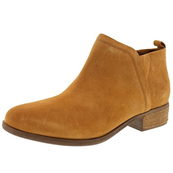 TOMS Womens Deia Casual Suede Booties- Caramel Brown/ Size 11 - Picture 2 of 13